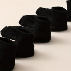 8 Pairs Solid Crew Socks Women's Stockings & Hosiery