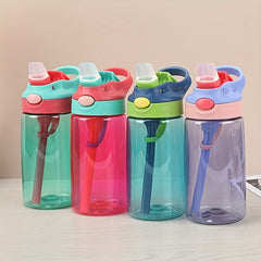 480ml Leakproof Cartoon Water Cup with Straw for Outdoor Sports