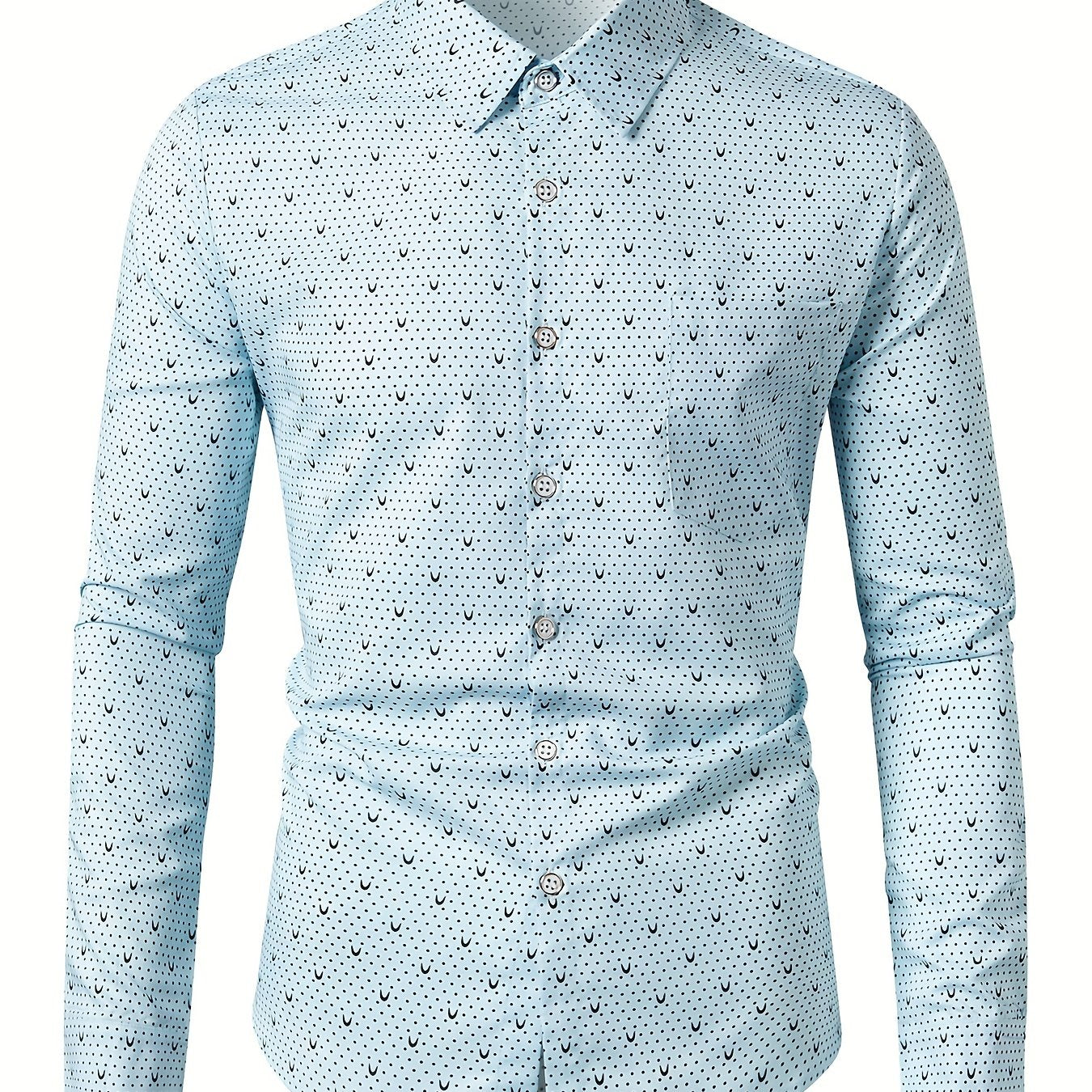 Full Body Print Men's Long Sleeve Shirt For Autumn