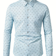 Full Body Print Men's Long Sleeve Shirt For Autumn