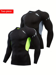 Men's Compression Workout Shirts - High Stretch Breathable for Gym Running