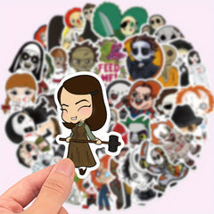 50 Vinyl Cartoon Horror Movie Characters Stickers for Laptops Water Bottles