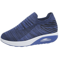 Women's Air Cushion Knit Sports Shoes Breathable Lace Up Low Top Running Shoes