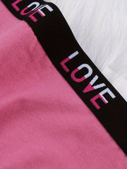 6pcs Mixed Letter Tape Briefs Comfy & Breathable Elastic Panties
