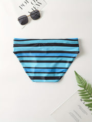 Men's Stripe Quick Dry Triangle Briefs Swimwear for Summer