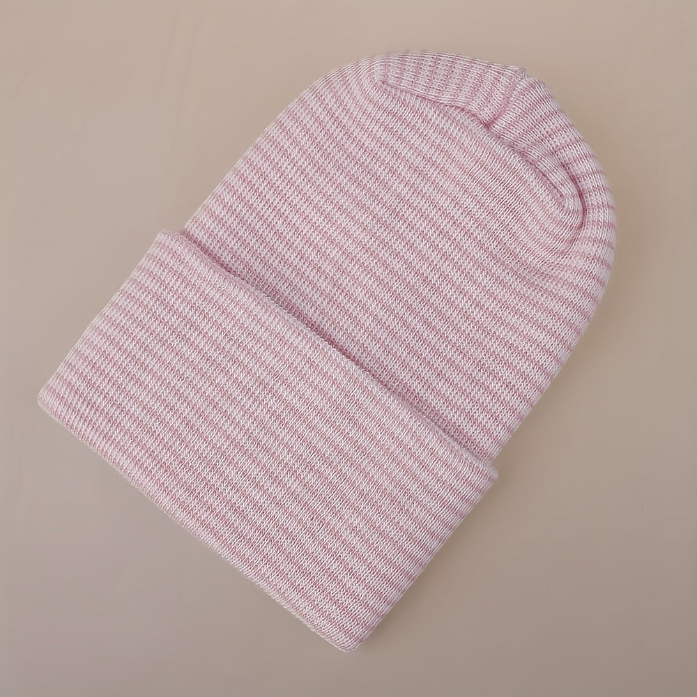 Kid's Warm Knit Beanie Hat, Double Layer Thickened, Soft Material