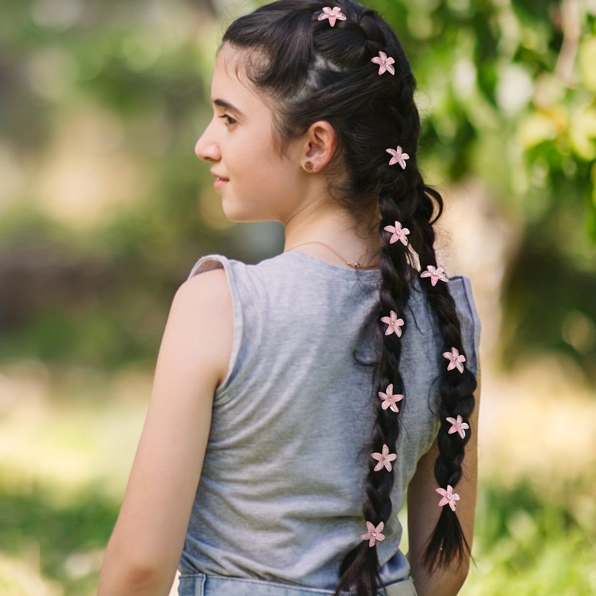 10 Pcs Mini Flower Hair Clips Decorative Hair Accessories For Girls