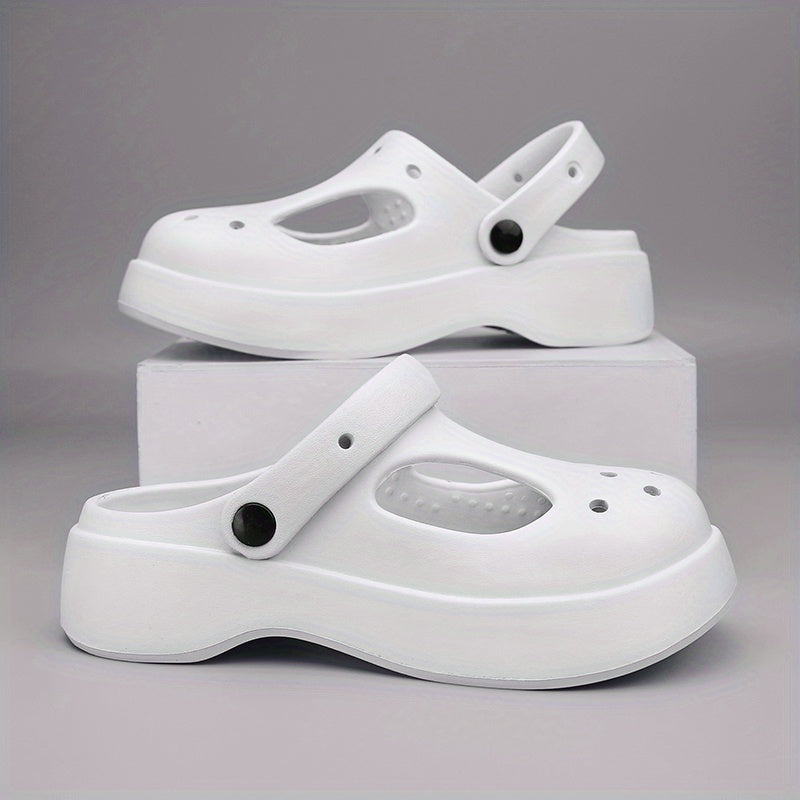 Women's Platform Clogs Hollow Out Closed Toe Slip-On Sandals