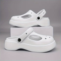 Women's Platform Clogs Hollow Out Closed Toe Slip-On Sandals
