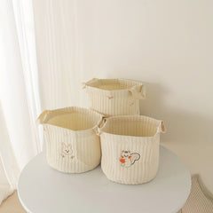 Small Bear Rabbit Storage Bag Baby Diaper Clothes Toy Basket