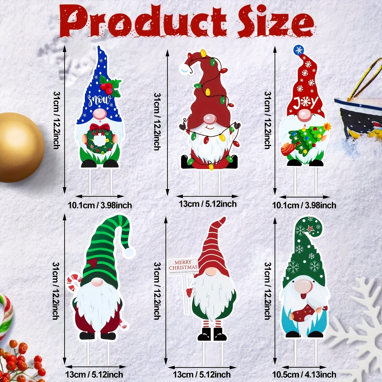 6pcs Faceless Dwarf Floor Insert Set Outdoor Christmas Decoration