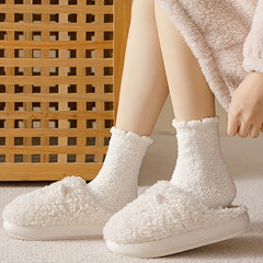 5 Pairs Fuzzy Socks Warm Mid Tube Women's Stockings & Hosiery