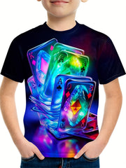 3D Print Boy's Round Neck Short Sleeve T shirt Comfortable Top