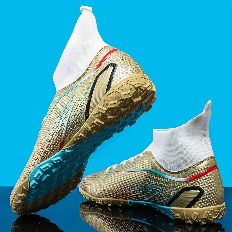 Men's High Top Turf Football Boots Outdoor Anti-skid TF Soccer Cleats