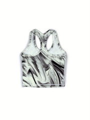Cherry Print Sports Tank Top Moisture Wicking Yoga Fitness Running