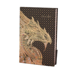 Vintage Embossed Dragon Faux Leather Journal 256 Pages Golden Foil Illustrations