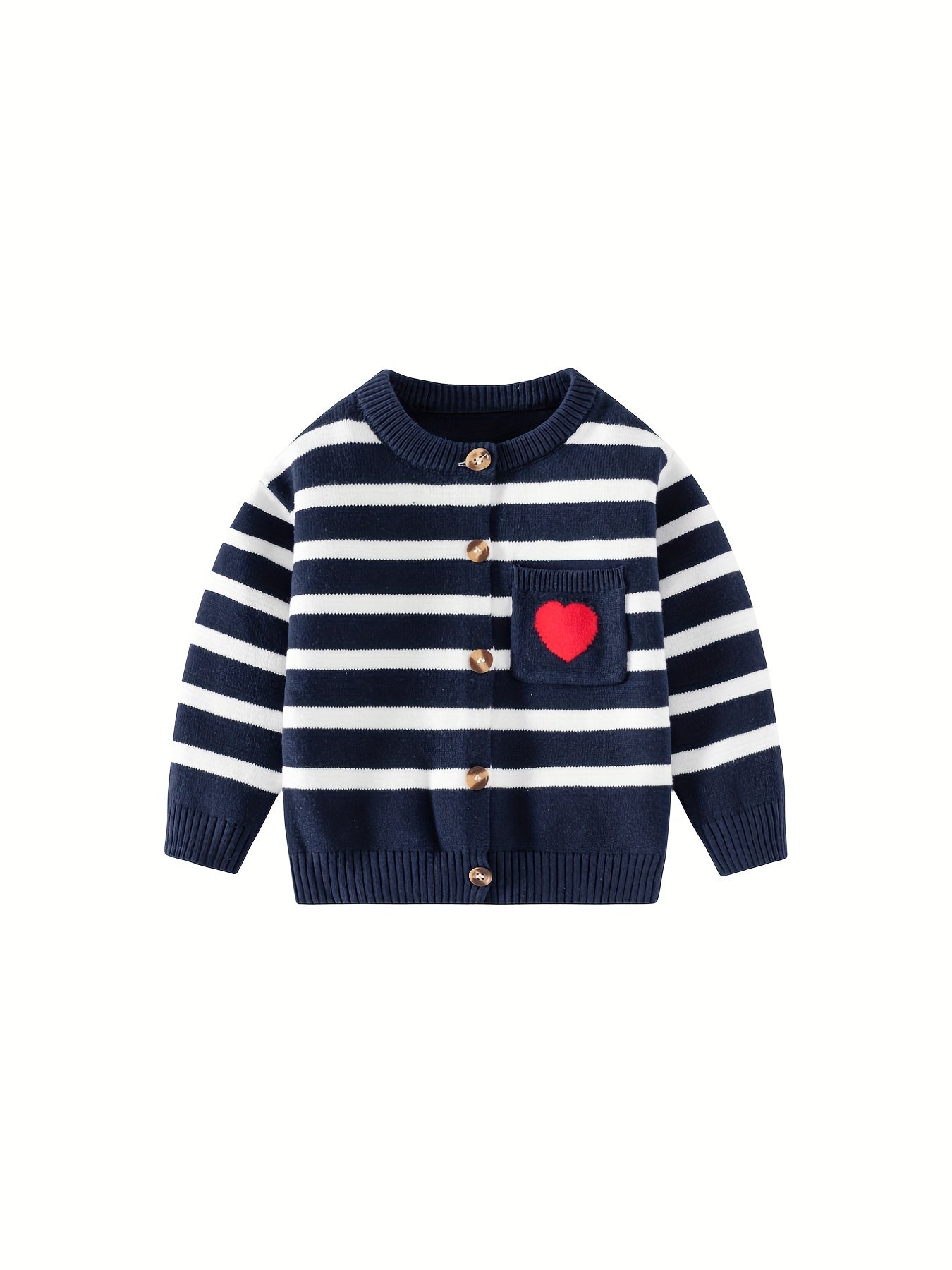 Baby Girls Cotton Cardigan Knitted Coat Boys Girls Striped Love