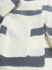 Kids Casual Striped Long Sleeve Knit Cardigan for Fall Winter