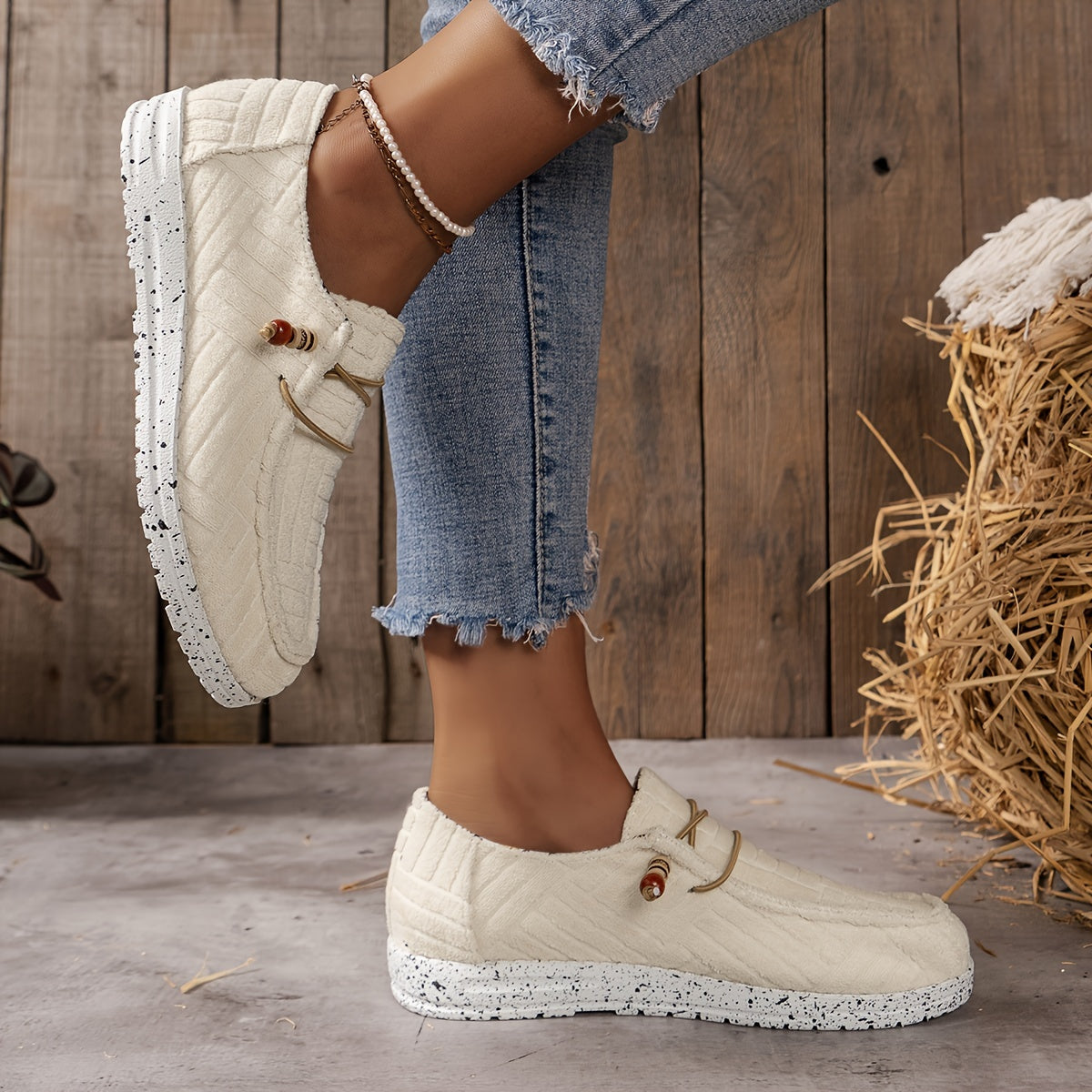Solid Slip On Sneakers Lightweight Non-slip Sport Shoes