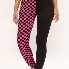 Plaid Print Colorblock Skinny Leggings Casual Every Stretchy Leggings