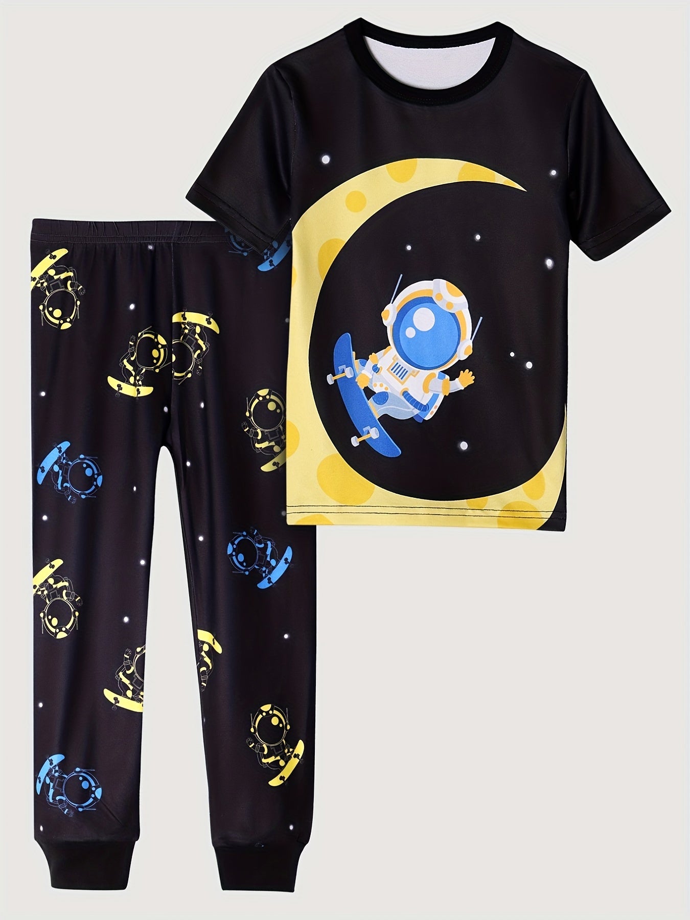 Boy's 2pcs Astronaut Skateboard Pajama Set