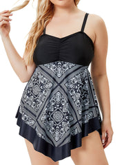 Ethnic Print Bikini Set Women's Medium Stretch Vacation Swimsuit