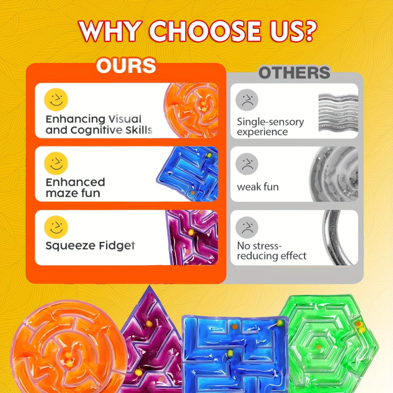 4pcs Colorful PVC Gel Filled Mazes Sensory Toys for Kids