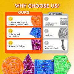 4pcs Colorful PVC Gel Filled Mazes Sensory Toys for Kids
