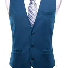 Vintage Style Waistcoat Single Breasted V Neck Vest for Men