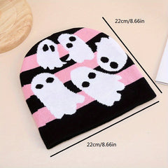 Skull Pattern Knit Beanie Hat for Men and Women