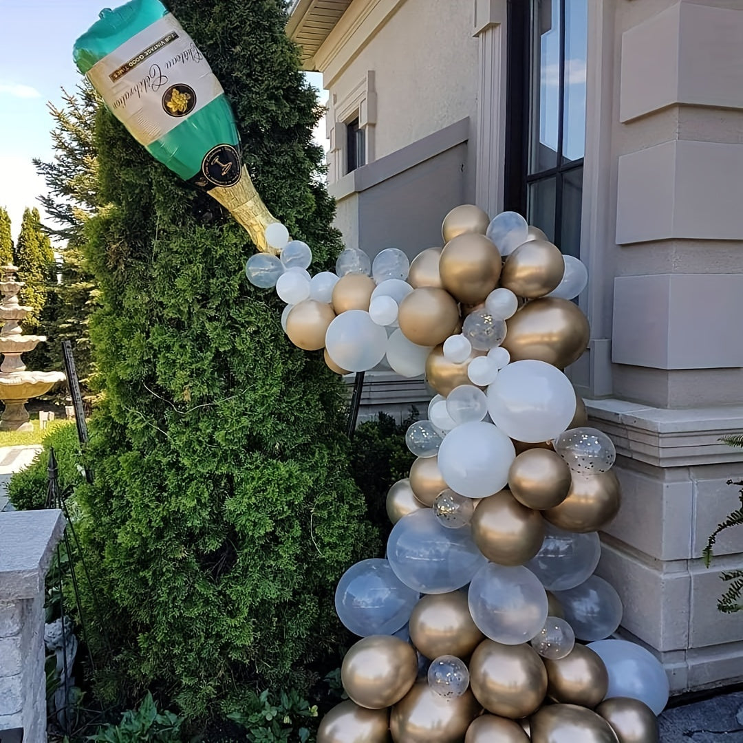 Champagne Bottle Balloon Garland Arch Kit Happy Year Decorations for Party