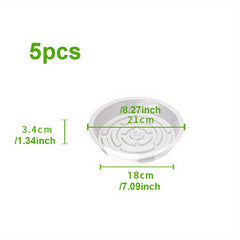 5pcs Plant Saucer Drip Trays Clear Water Plate Dish Indoor Outdoor Garden