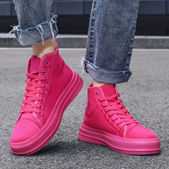 Men's High Top Canvas Shoes Comfy Non Slip Casual Flats