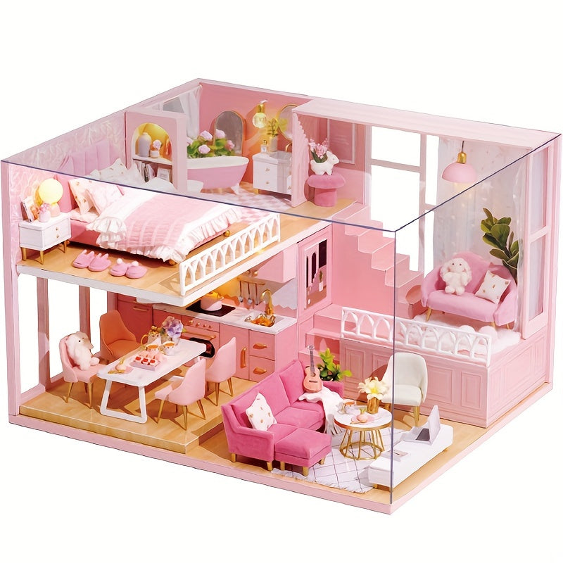 Girl Princess DIY Dollhouse Kit Assembled Building Model with Furniture