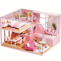 Girl Princess DIY Dollhouse Kit Assembled Building Model with Furniture