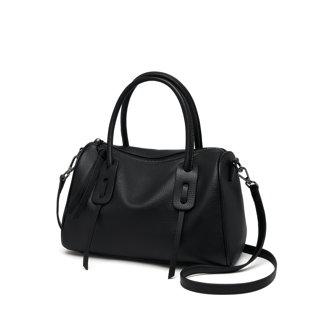 Vintage Leather Handbag for Women Large Capacity Adjustable Crossbody Strap