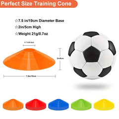 50pcs Soccer Cones w/ Carry Bag & Holder for Sports Training Practice