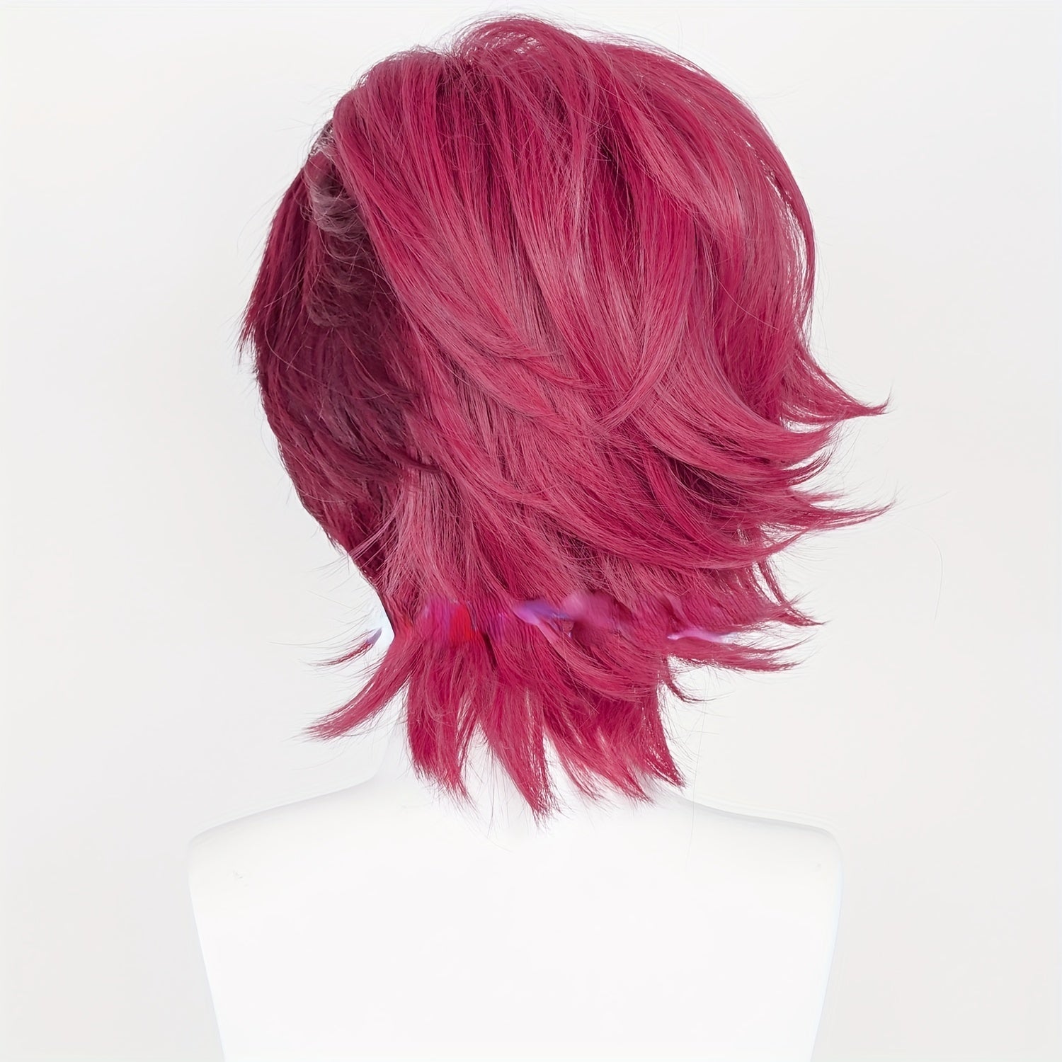 Men's Anime Wine Red Wig