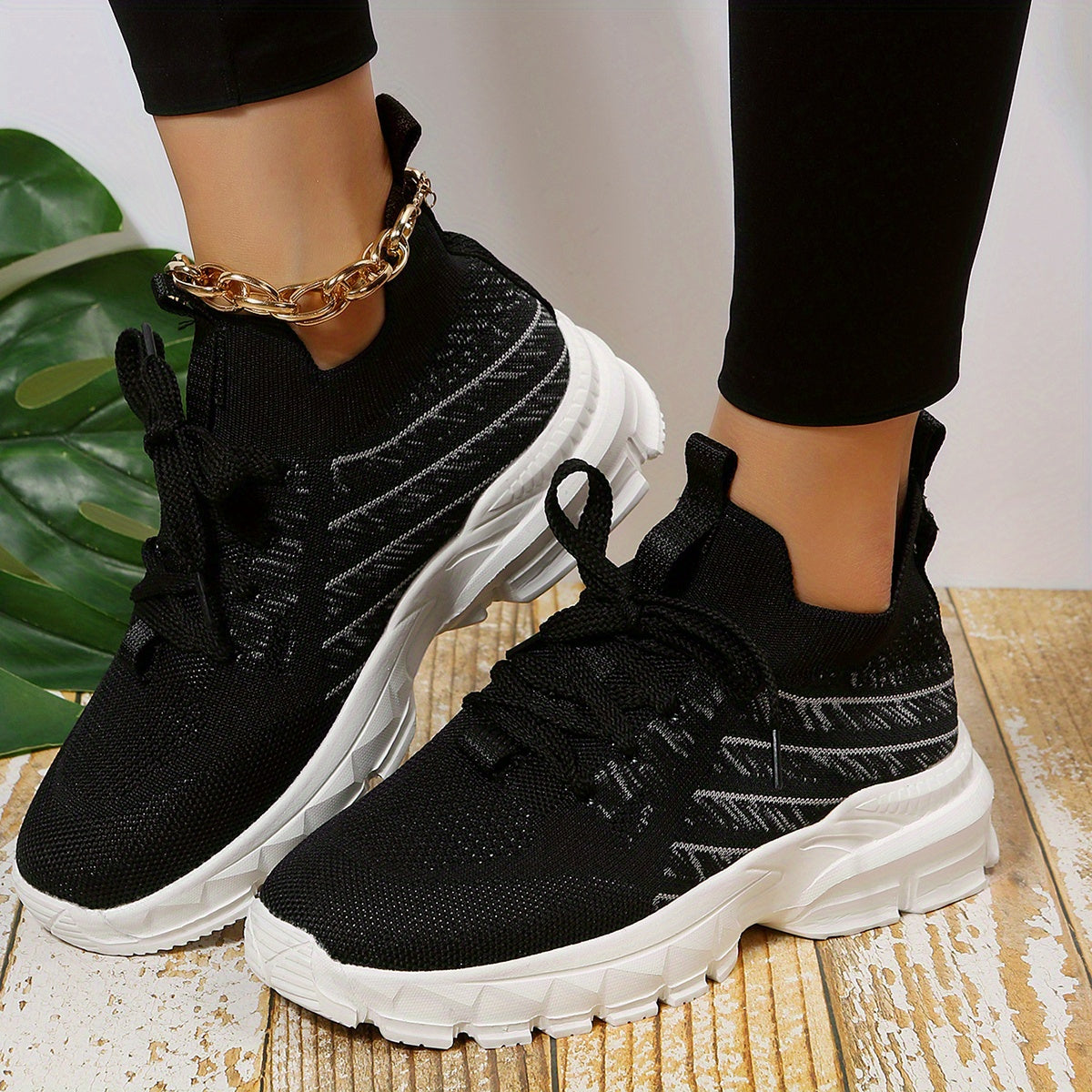 Women's Breathable Running Shoes Thick Sole Sneakers