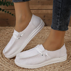 Women's Canvas Casual Lace Up Sneakers Lightweight Loafers