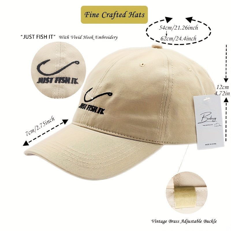 Letter Embroidered Baseball Cap Fishing Hat Breathable Soft Cotton Hat