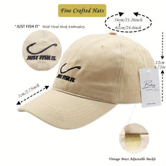 Letter Embroidered Baseball Cap Fishing Hat Breathable Soft Cotton Hat