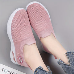 Women's Breathable Knit Slip-On Sneakers Comfortable Outdoor Shoes
