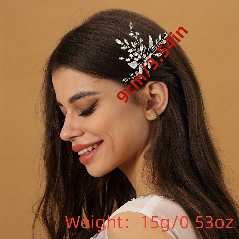 Pearl Flower Wedding Hairpin Rhinestone Headwear