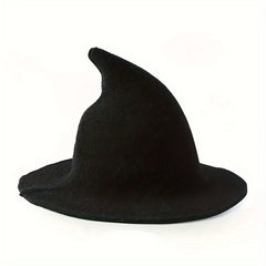 Adult Winter Witch Hat Fisherman Pointed Top Knitted Halloween Wizard Hat