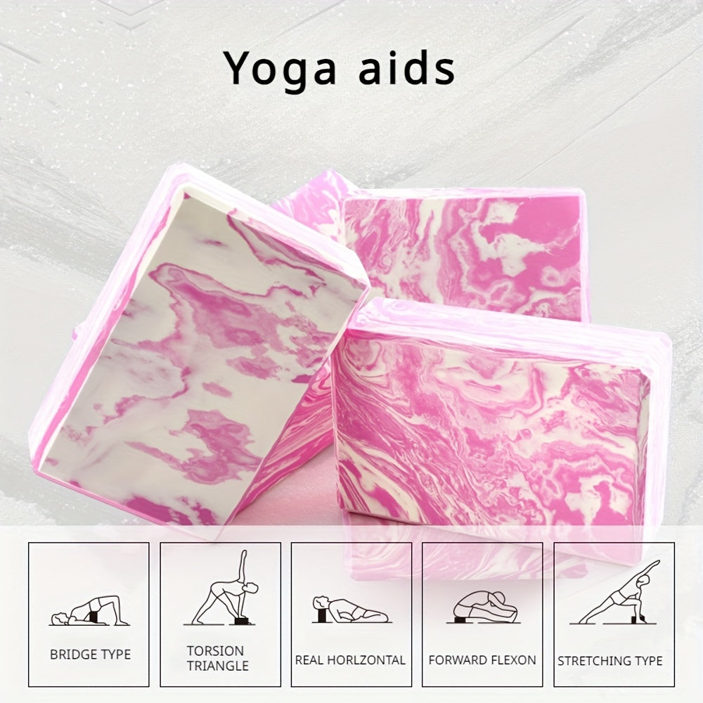 2pcs Striped Yoga Blocks Non slip Fitness Bricks 9inx6inx3in