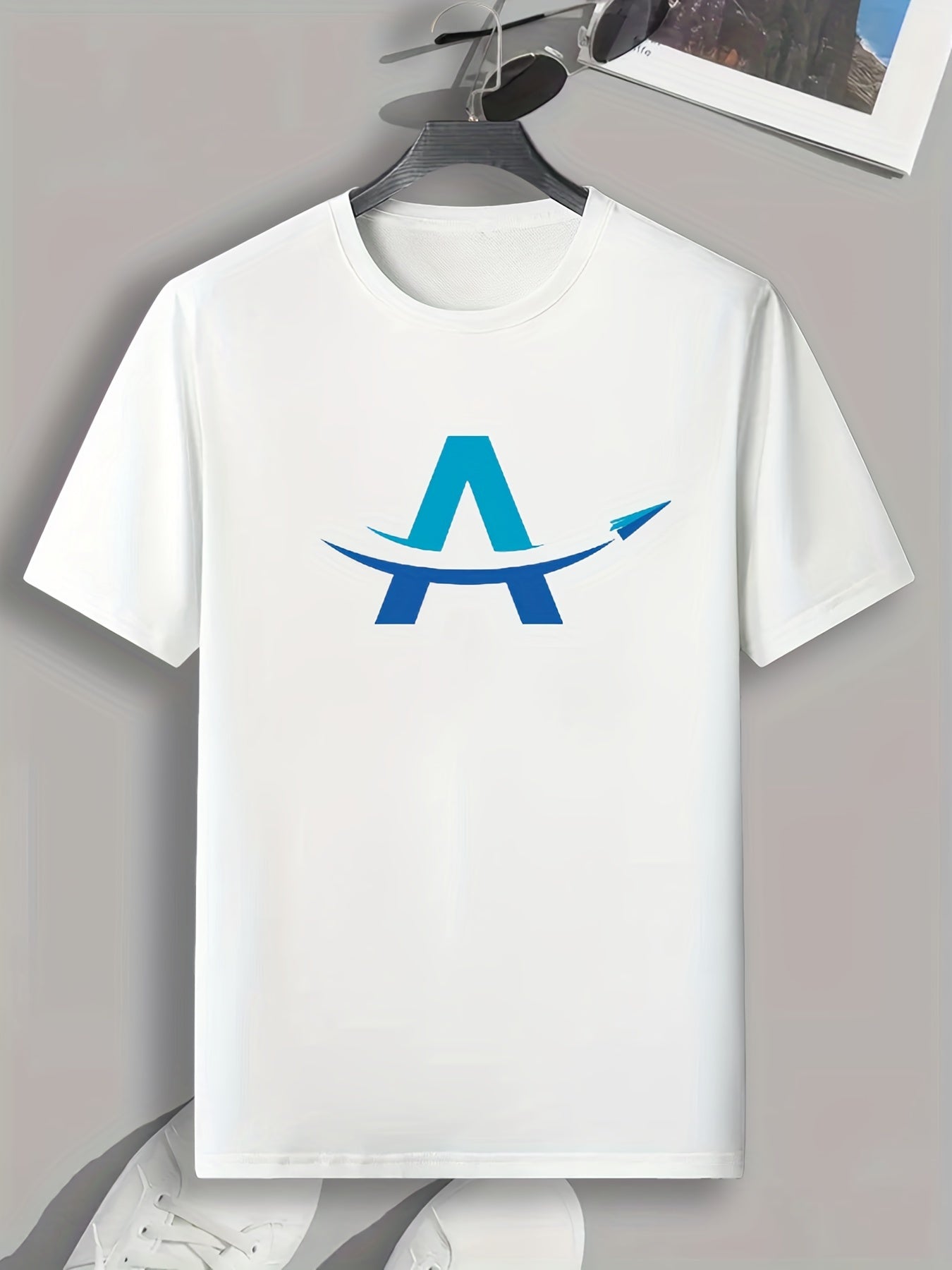 Paper Plane Print Men's Comfy T-shirt for Summer