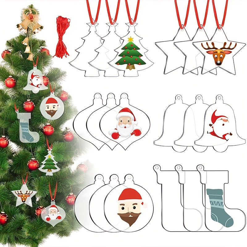 12pcs DIY Red Ribbon Christmas Tree Decorations