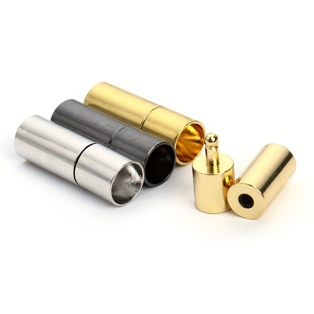 10 Pairs Strong Bayonet Push Clasps for 2-3mm Round Leather Cord