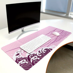 Pink Wave Gaming Mouse Pad Large Desk Mat 35.4x15.7 Inch